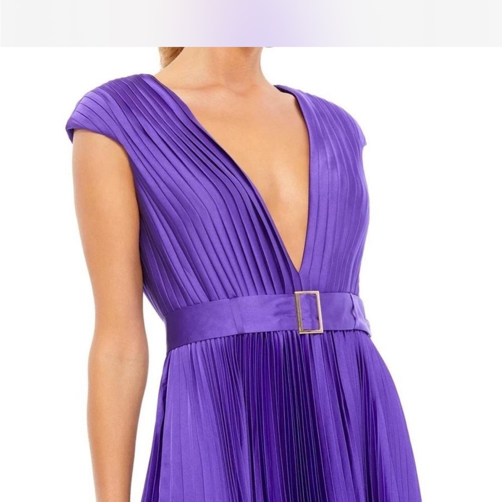 Mac Duggal Purple Pleated Dress - Picture 3 of 5